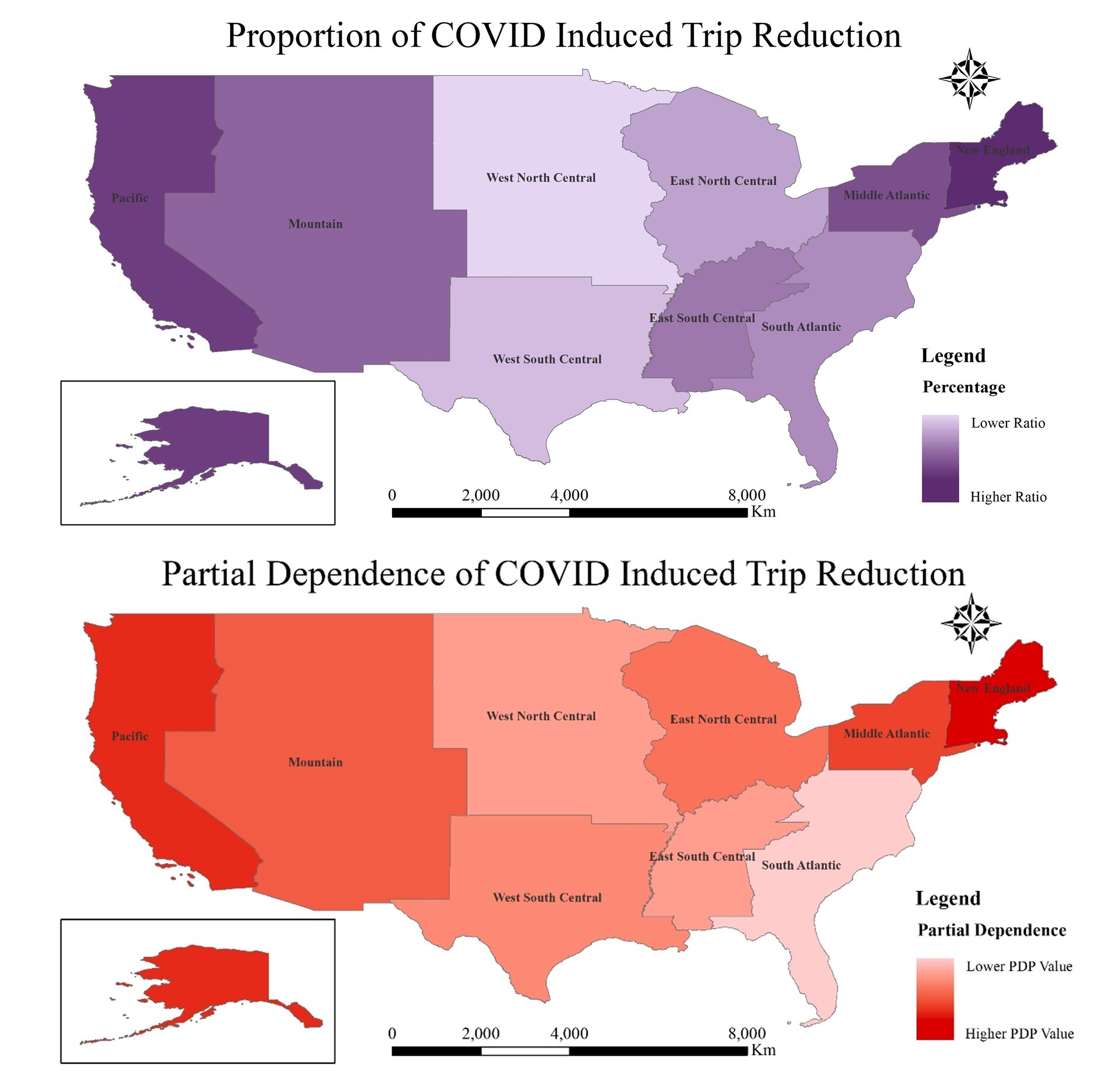 Partial dependence plot for spatial variation